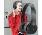 Black Wireless Headphones Bluetooth Earphones Headset Rechargeable with Mic