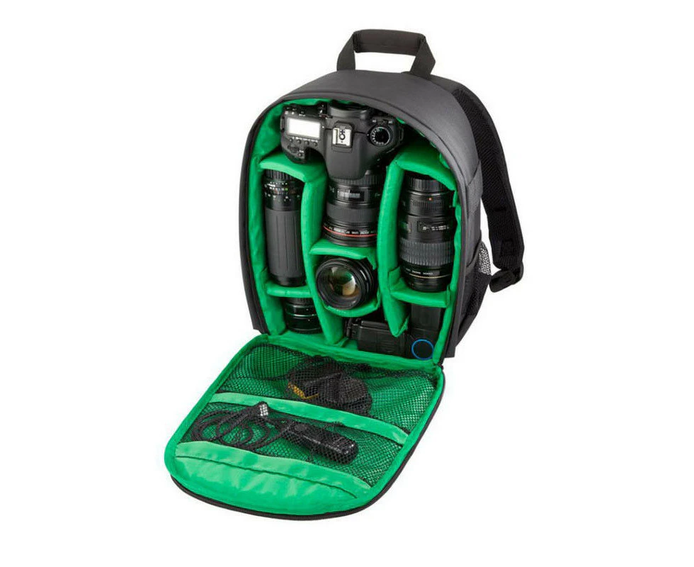 Waterproof DSLR SLR Camera Soft Case Bag Backpack Rucksack For Canon Nikon Sony - Green