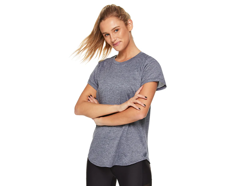 New Balance Women's Sport Heather Tee / T-Shirt / Tshirt - Eclipse White