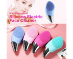 Silicone Electric Face Cleansing Brush Facial Skin Cleaner Cleaning Massager - Blue