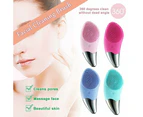 Silicone Electric Face Cleansing Brush Facial Skin Cleaner Cleaning Massager - Green