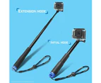 Monopod Pole Mount Handle Selfie Stick Telescopic For Go Pro Hero 9 8 7 6 5 4 - Black