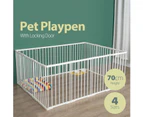 Portable Panel Pet Dog Playpen White Puppy Exercise Cage Play Pen Fence