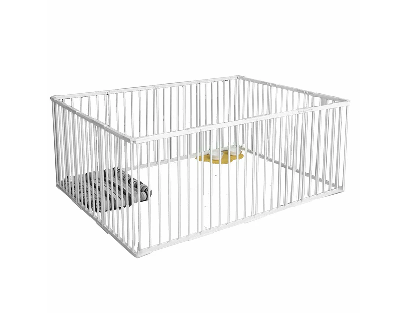 Portable Panel Pet Dog Playpen White Puppy Exercise Cage Play Pen Fence