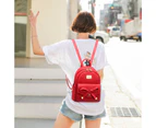 Nevenka Girls Bowknot Cute Leather Mini Backpack Purse for Women-WineRed