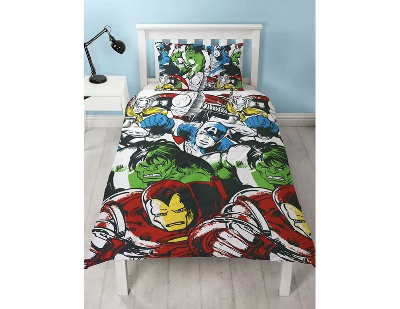 Marvel Comics Squad Single Rotary Duvet/Quilt/Doona Cover and Pillowcase Set