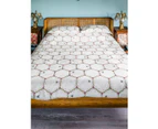 The Chateau Honeycomb Single Duvet/Quilt/Doona Cover and Pillowcase Set Cream