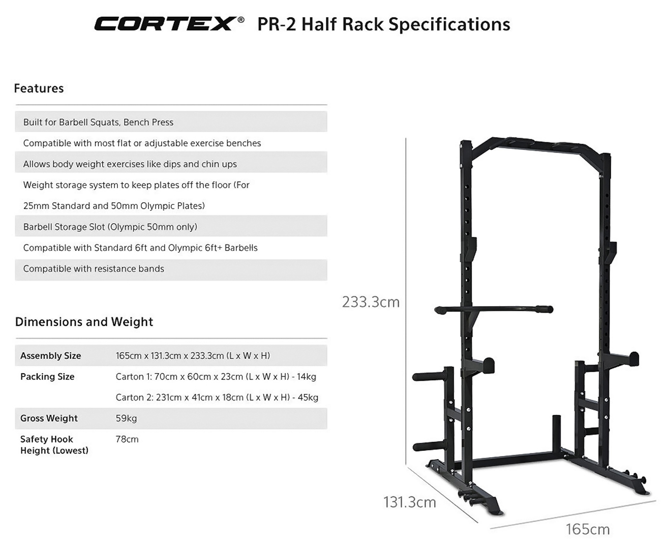 Cortex PR 2 Half Rack Black M tch