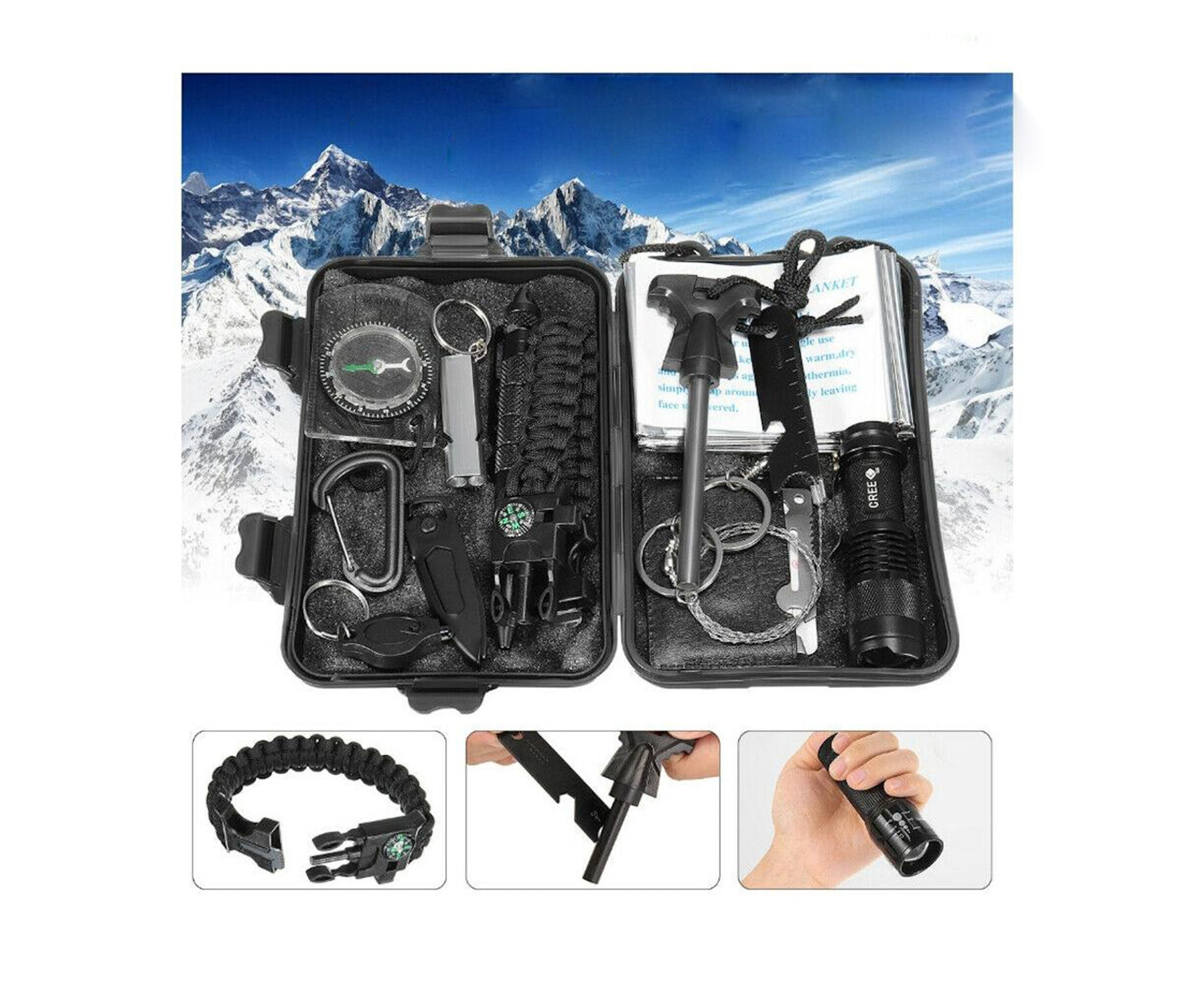 32pcs Emergency Survival Equipment Kit Outdoor Sports Tactical Camping Tool  Set