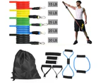 13 PCS Resistance Bands Set Yoga Pilates ABS Exercise Fitness Tube Training Band