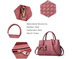 Nevenka Fashion Womens PU Leather Embroidered Handbags Shoulder Tote Bags-Pink