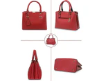 Nevenka Womens Fashion Handbags Top Handle High Capacity Tote-WineRed