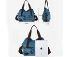 Nevenka Women Handbag Casual Vintage Daily Shoulder Tote Bag-Blue