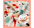 MadeSmart Christmas Cute Print Flannel Tassel Ball Nap Blanket-Deer