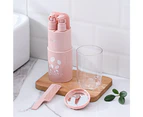 Portable Toothbrush Cup Wash Set Storage Case Travel Wash Cup Set-Pink