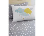 Clouds and Stars Single Fitted Sheet and Pillowcase Set