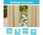 Outdoor curtains for patio - waterproof & sunlight insulated drapery privacy for front porch garden backyard sliding glass door, beige