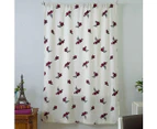 Embroidered Farmhouse Tie Up Shade Curtain Thermal Insulated Adjustable Balloon Curtain for Small Window Rod Pocket 1 Piece, Red Floral