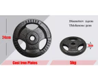 4 X 5kg Total 20kg Standard Cast Iron Hammertone Weight Plates Set - 26.5mm hole