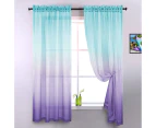 Sheer Curtains for Bedroom 2 Pieces Set Reversible Semi Sheer Ombre Curtains for Living Room Lemon Green and Purple