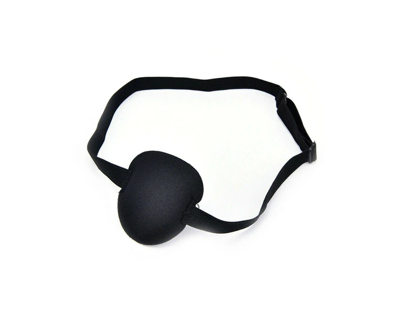 2pcs Eye Patch Shade Concave Washable Soft Adjustable Strap Black
