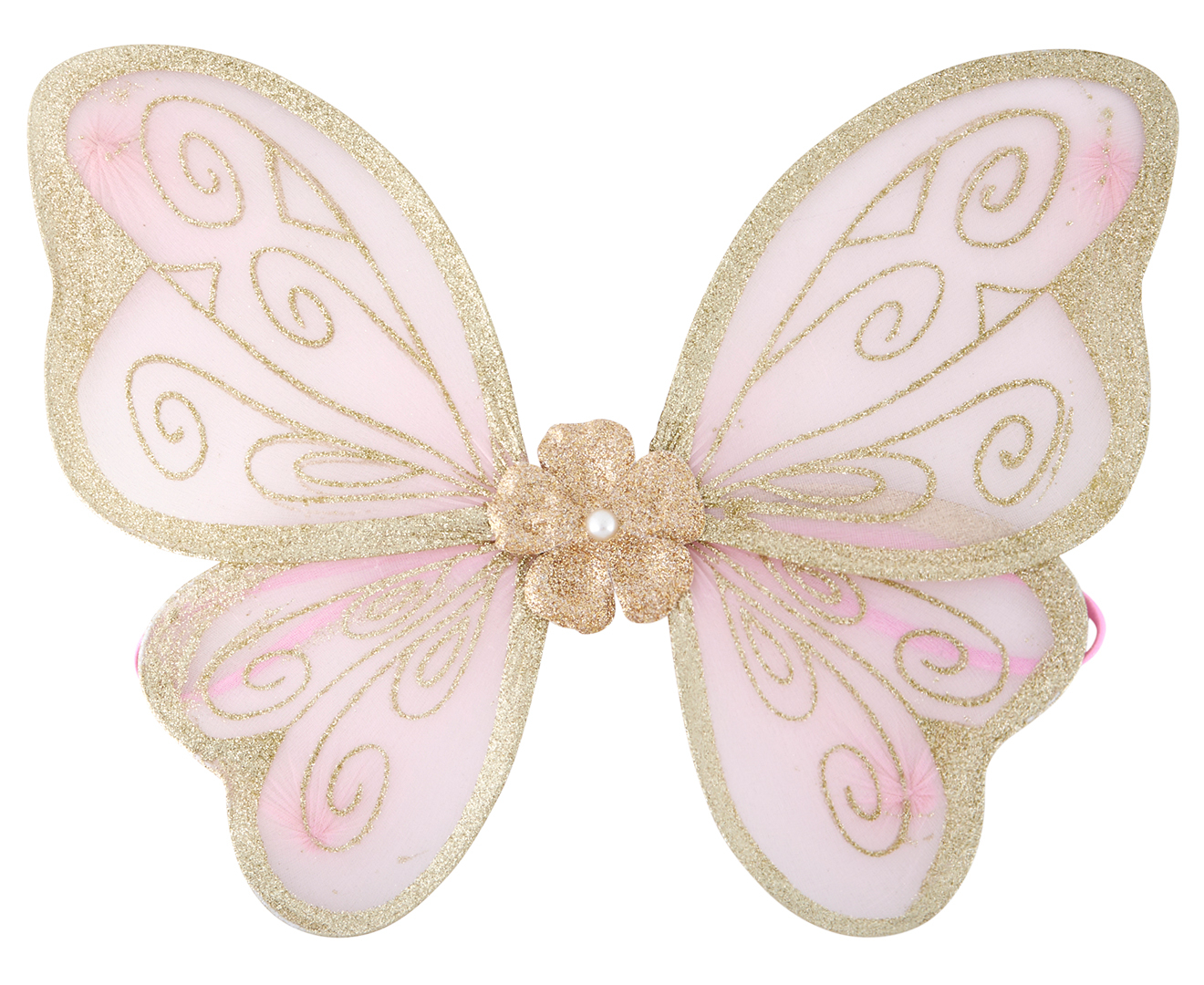 Billy Loves Audrey Girls' Fairy Butterfly Wings w/ Gold Detail - Pink ...