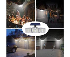 Solar Powered Three Head Motion Sensor Outdoor Solar Light 270 ° Wide Angle Wall Remote Lamp