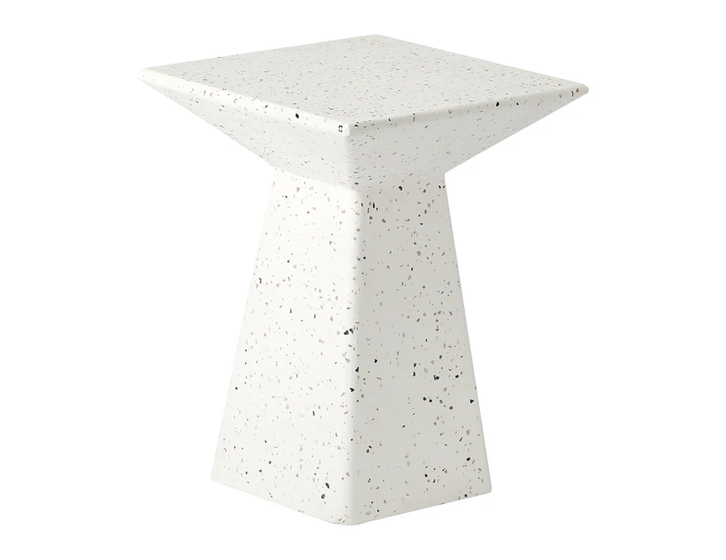 Cooper & Co. Toledo 56cm Terrazzo Side Table Stool Speckle White