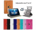 Universal 360 Degree Leather Case Cover Flip Stand Wallet for 9 - 11 inch Tablet PC Pad - Pink