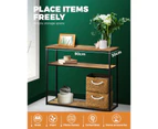 Oikiture Hall Console Table Metal Hallway Desk Entry Display Wooden Furniture