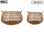 Set of 2 Maine & Crawford Aesha Rattan Bulb Storage Baskets