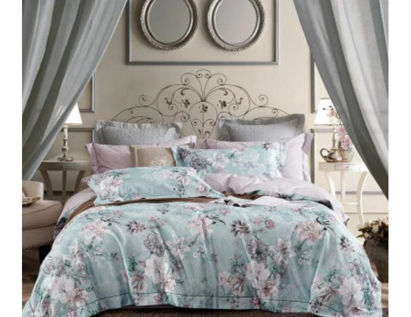 3D Light Blue Grey Flower 14128 Quilt Cover Set Bedding Set Pillowcases Duvet Cover KING SINGLE DOUBLE QUEEN KING