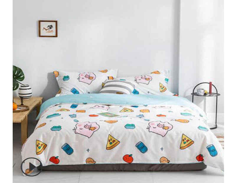 3D Cartoon Pizza Pig 14092 Quilt Cover Set Bedding Set Pillowcases Duvet Cover KING SINGLE DOUBLE QUEEN KING
