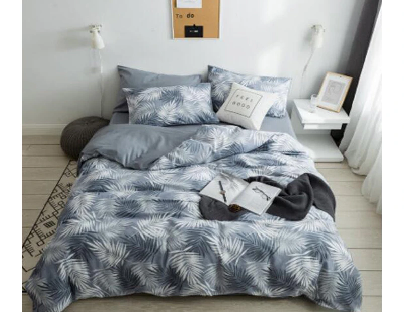 3D Gray Leaves 14050 Quilt Cover Set Bedding Set Pillowcases Duvet Cover KING SINGLE DOUBLE QUEEN KING