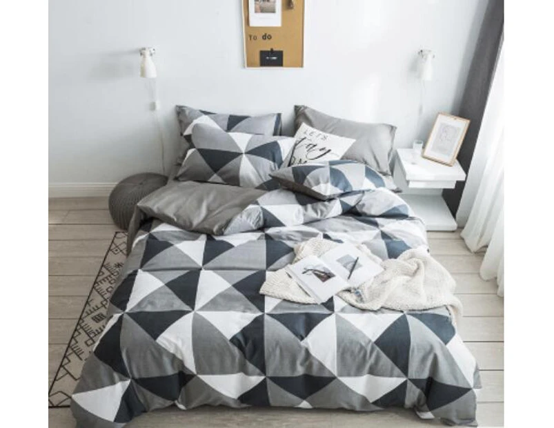 3D Gray Triangle 14046 Quilt Cover Set Bedding Set Pillowcases Duvet Cover KING SINGLE DOUBLE QUEEN KING