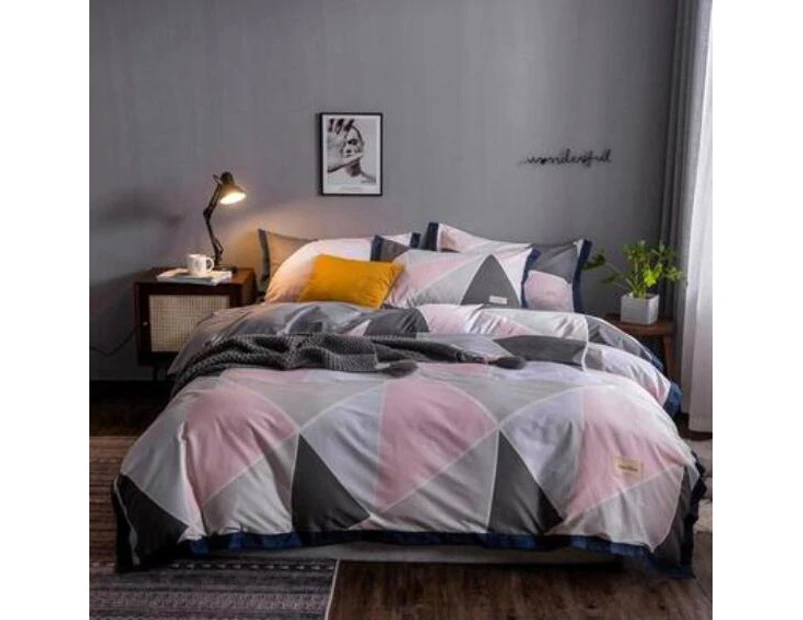 3D Grey Pink Triangle 14031 Quilt Cover Set Bedding Set Pillowcases Duvet Cover KING SINGLE DOUBLE QUEEN KING