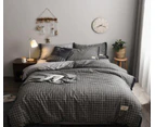 3D Dark Gray Small Grid 14023 Quilt Cover Set Bedding Set Pillowcases Duvet Cover KING SINGLE DOUBLE QUEEN KING