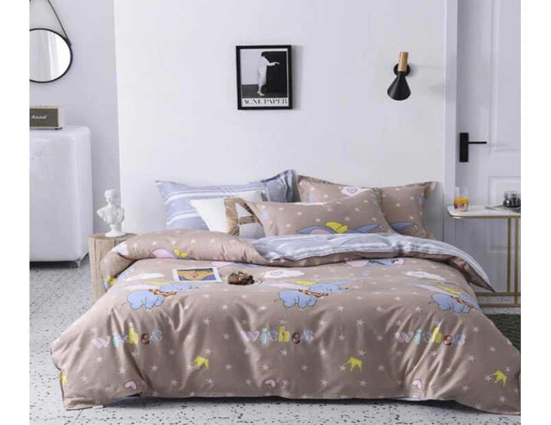 3D Light Brown Dumbo 13029 Quilt Cover Set Bedding Set Pillowcases Duvet Cover KING SINGLE DOUBLE QUEEN KING
