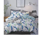 3D Blue Green Leaves 12143 Quilt Cover Set Bedding Set Pillowcases Duvet Cover KING SINGLE DOUBLE QUEEN KING