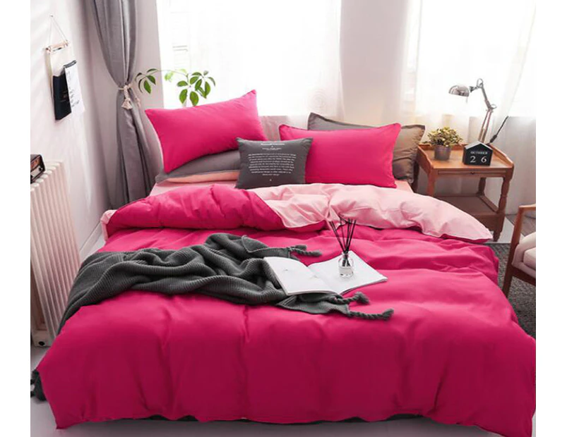 3D Rose Red Pink 12107 Quilt Cover Set Bedding Set Pillowcases Duvet Cover KING SINGLE DOUBLE QUEEN KING