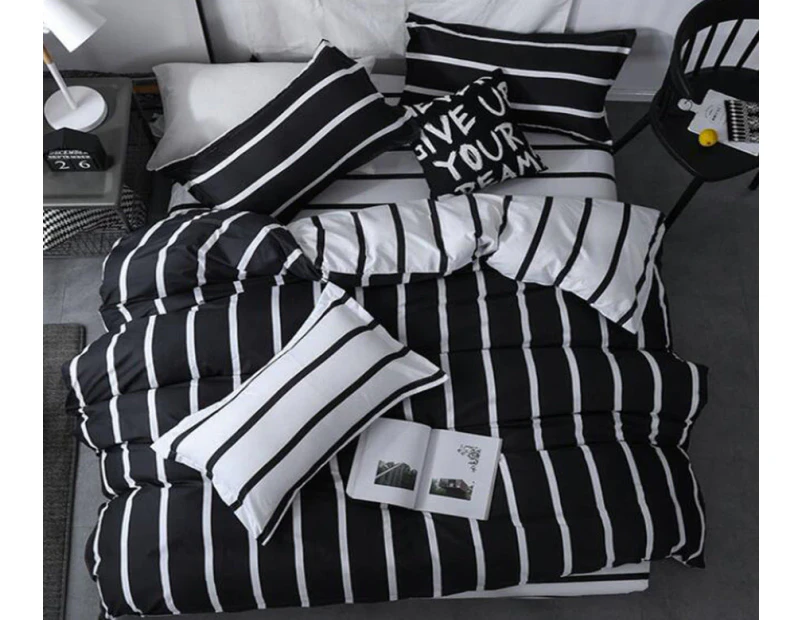 3D Black And White Vertical Stripes 12065 Quilt Cover Set Bedding Set Pillowcases Duvet Cover KING SINGLE DOUBLE QUEEN KING