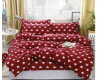 3D White Love On Red Background 12051 Quilt Cover Set Bedding Set Pillowcases Duvet Cover KING SINGLE DOUBLE QUEEN KING
