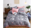 3D Grey You Me 12035 Quilt Cover Set Bedding Set Pillowcases Duvet Cover KING SINGLE DOUBLE QUEEN KING