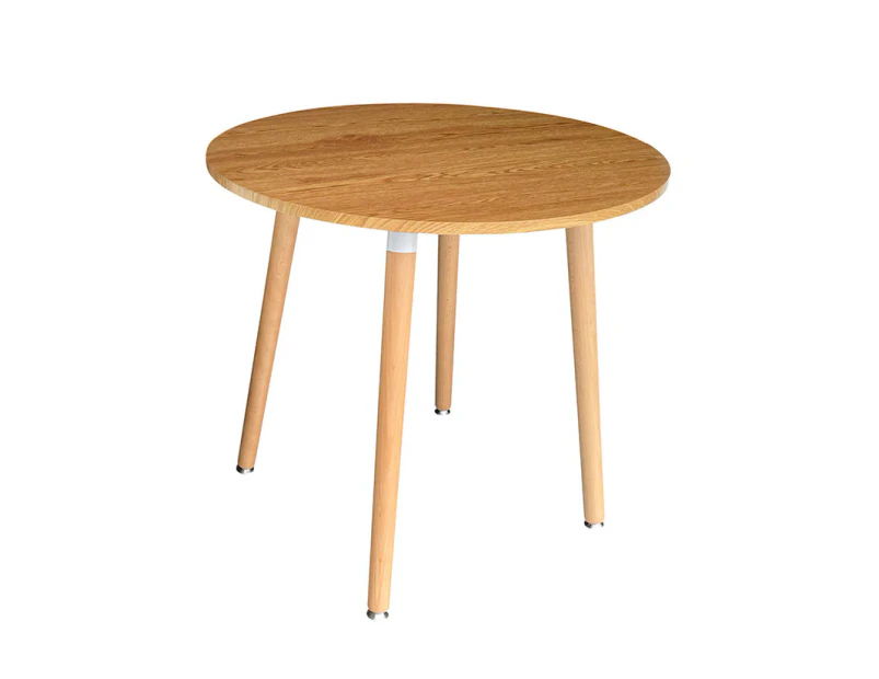 Chotto - Enso Round Top Dining Table with Wooden Legs - Wood