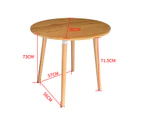 Chotto - Enso Round Top Dining Table with Wooden Legs - Wood