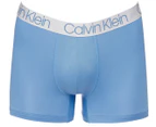 Calvin Klein Men's Microfibre Trunks 3-Pack - Peacoat/Delft Silver/Lake Blue