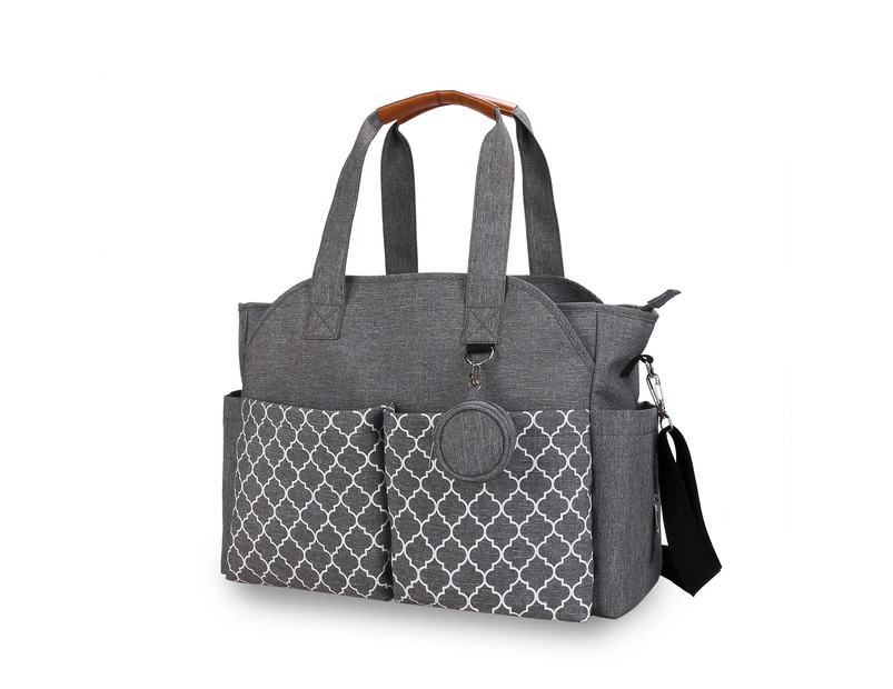 WEB Diaper Tote Bag Messenger Bag for Mom-Grey