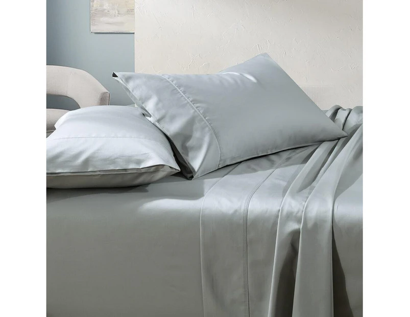Soho 1000TC Cotton Fitted Sheet Silver Super King Bed