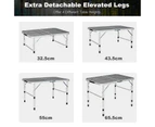 Costway 90cm Folding Camping Table Picnic Table 50kg Load Aluminum BBQ Desk w/Iron Mesh Tabletop & Adjustable Height