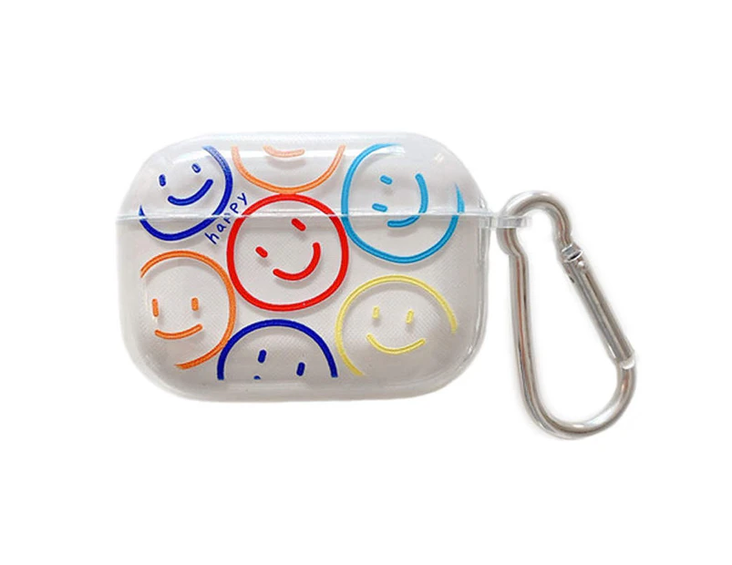 Momax Airpods TPU Case Cover Cute Smiley Clear with Keychain for Airpods Pro/3 Charging Case